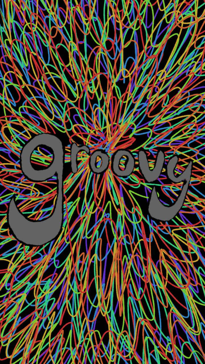 Multicolored Abstract Groovy Digital Illustration Wallpaper
