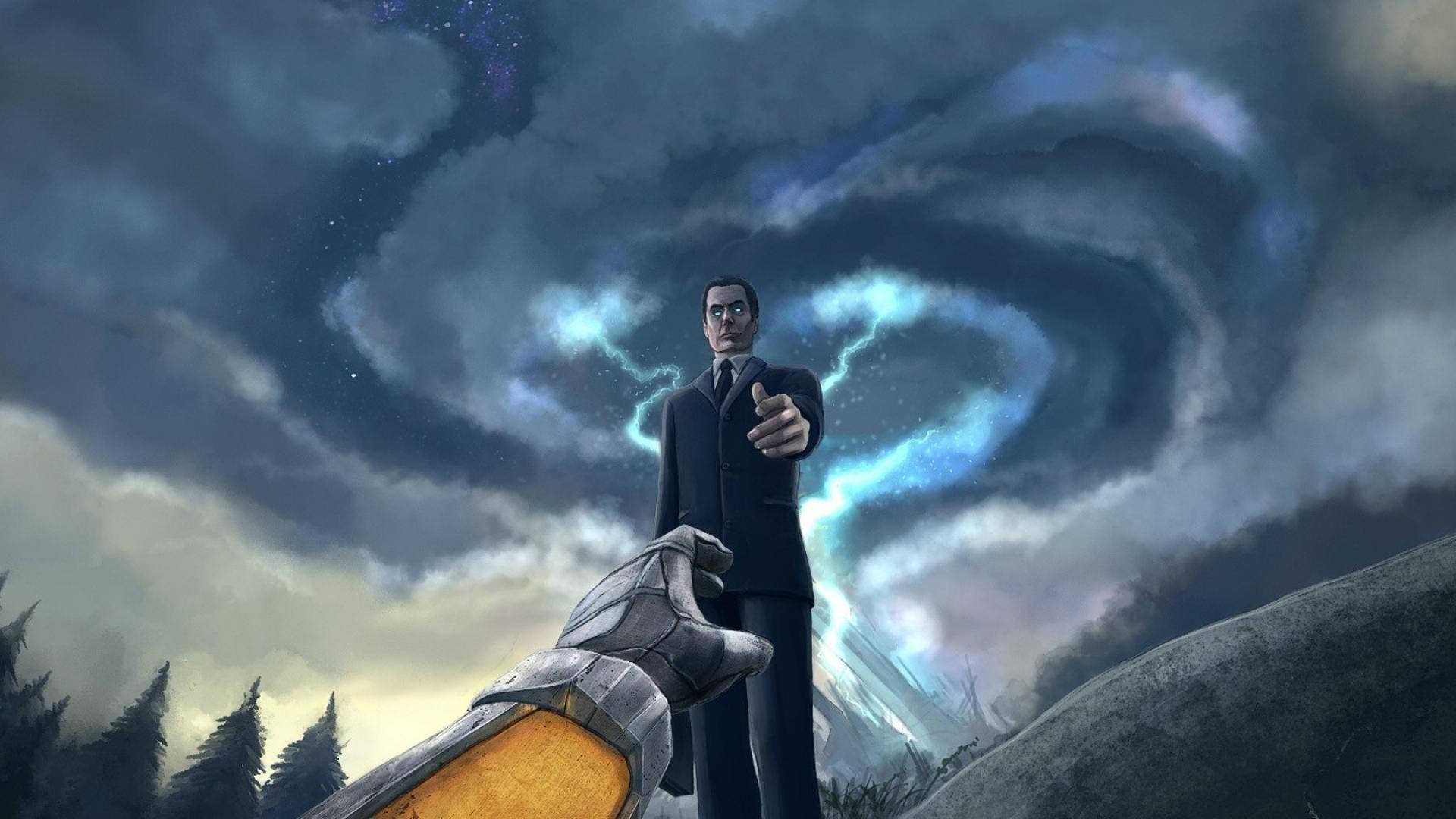 Half-Life G-Man First Person View Wallpaper