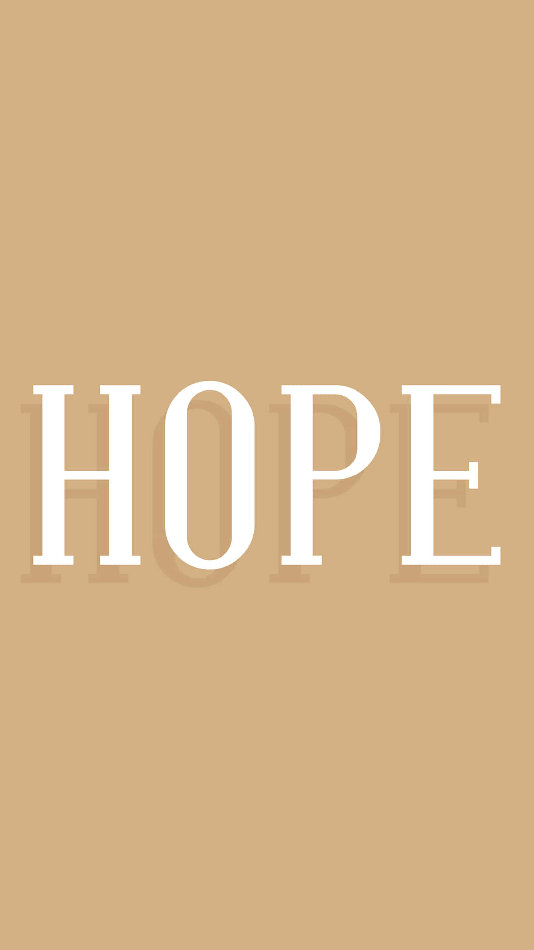 Hope In Light Tan Backdrop Wallpaper