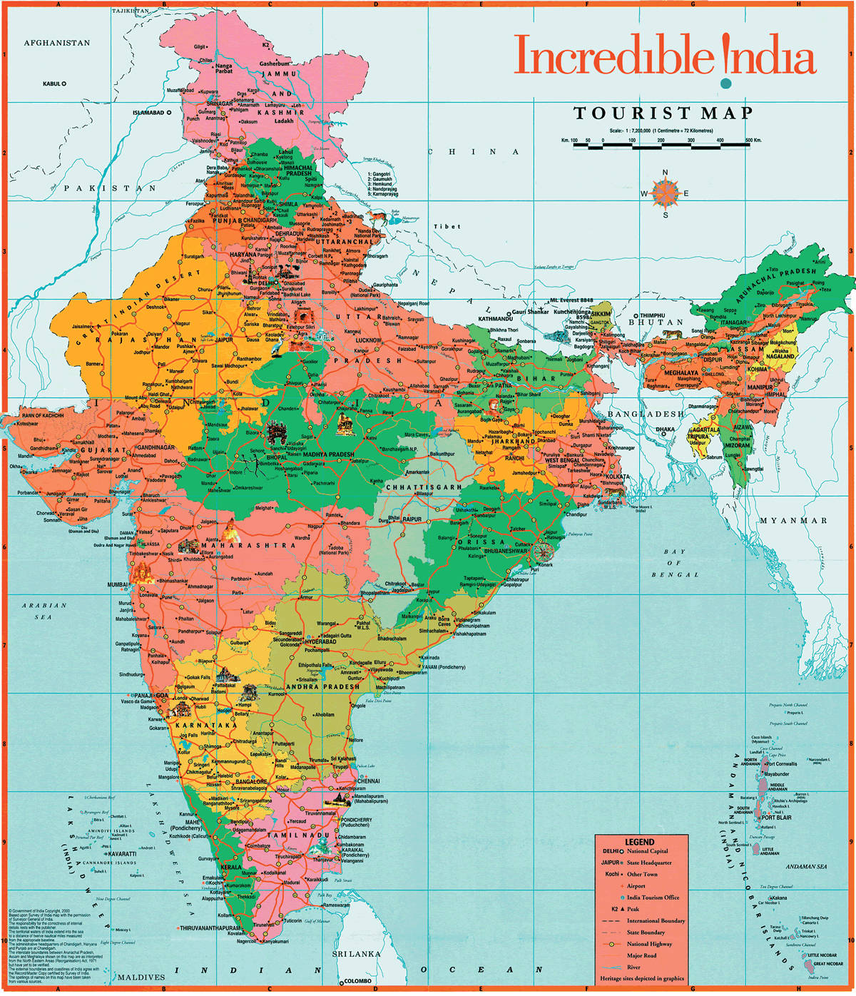 Detailed Map of Incredible India Wallpaper