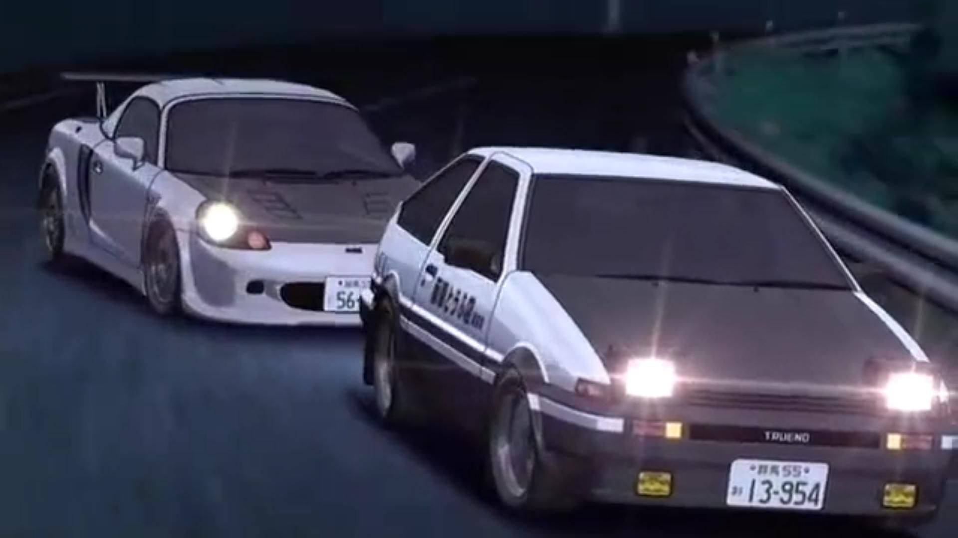 Initial D Racing Biler Bakgrunnsbildet