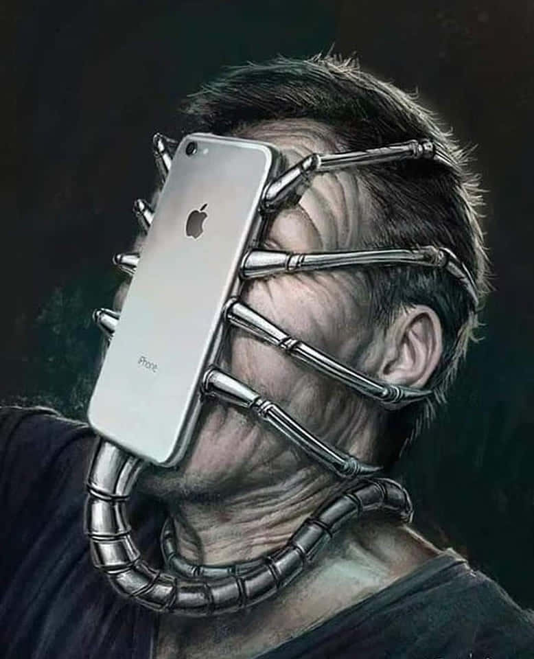 Overwhelmed by Phone Addiction Wallpaper