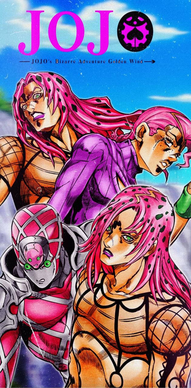 Pinkhaarigecharaktere Jojo Iphone Wallpaper