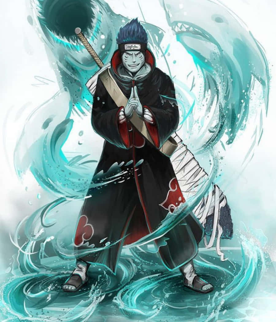 Kisame Water Release: Five Feeding Sharks Wallpaper