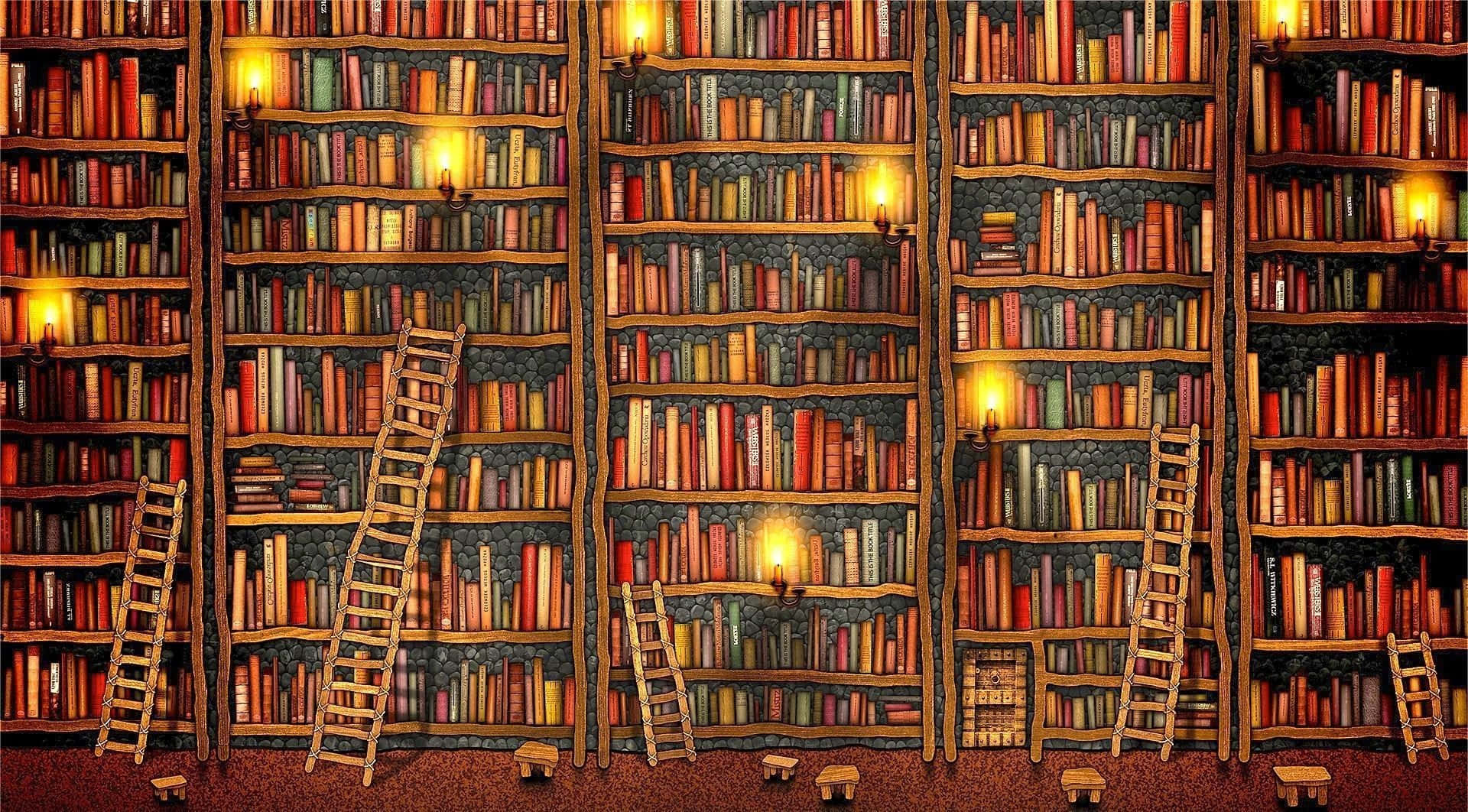 Digital Artwork Of Library Background
