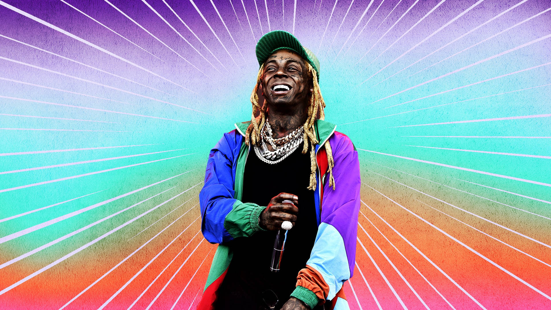 Lilwayne Färgglad Bakgrund. Wallpaper