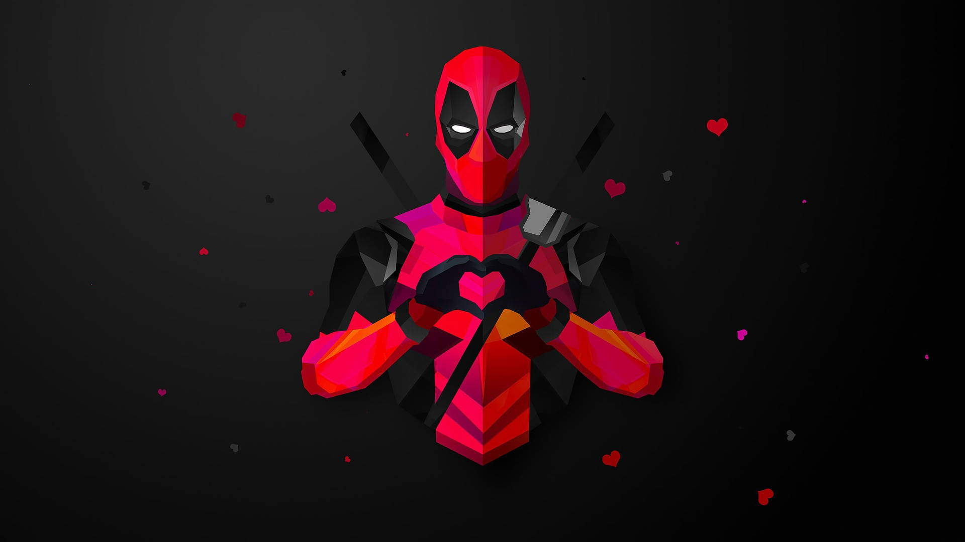 Low Poly Deadpool Wallpaper