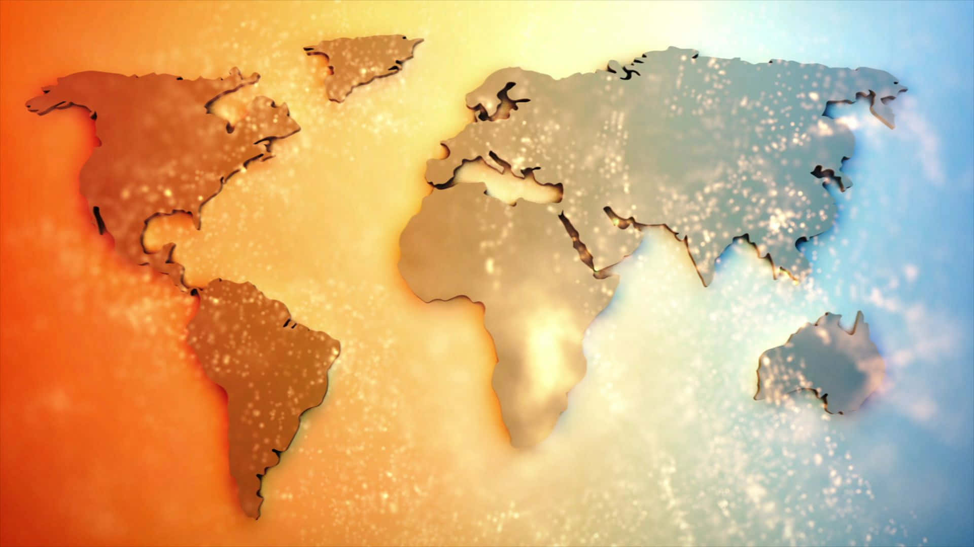 Colorful Glowing World Map Background