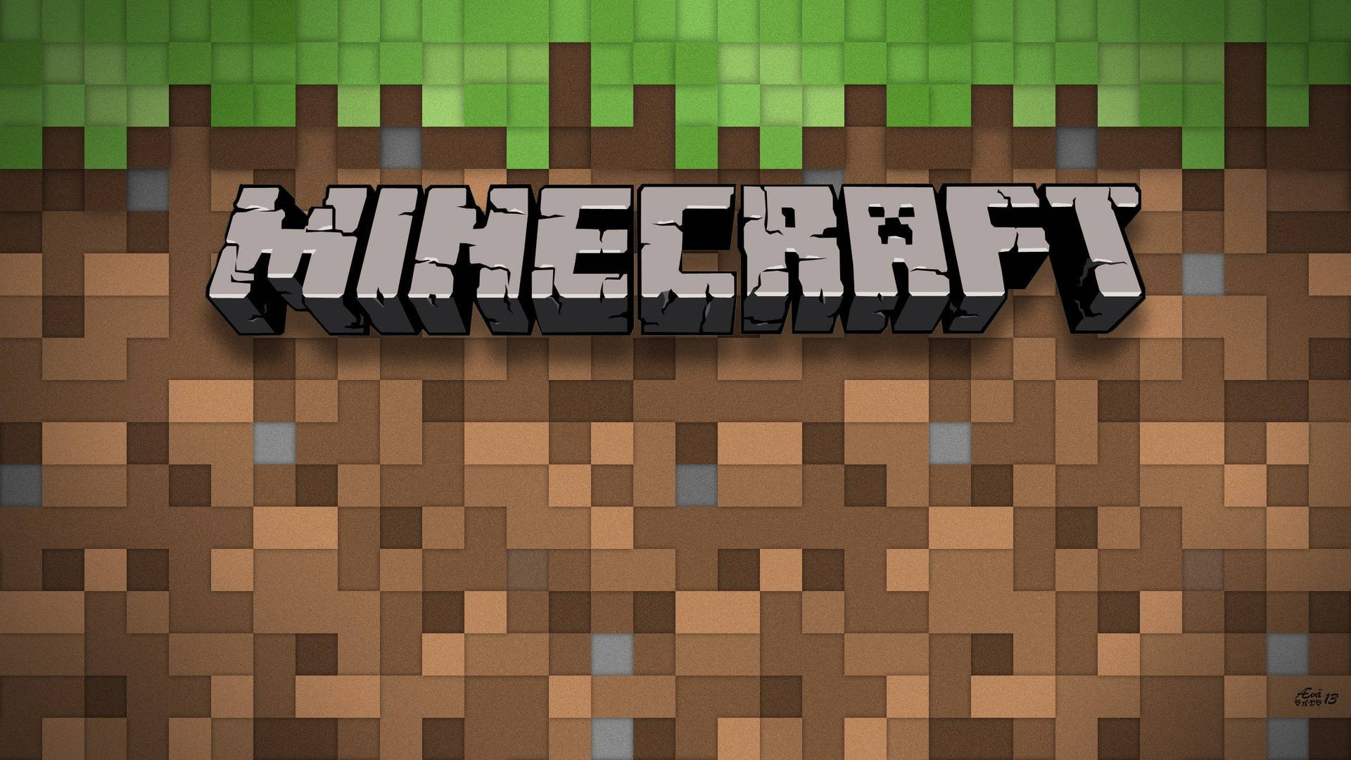 Minecraft Logo On A Basic Block Wallpaper