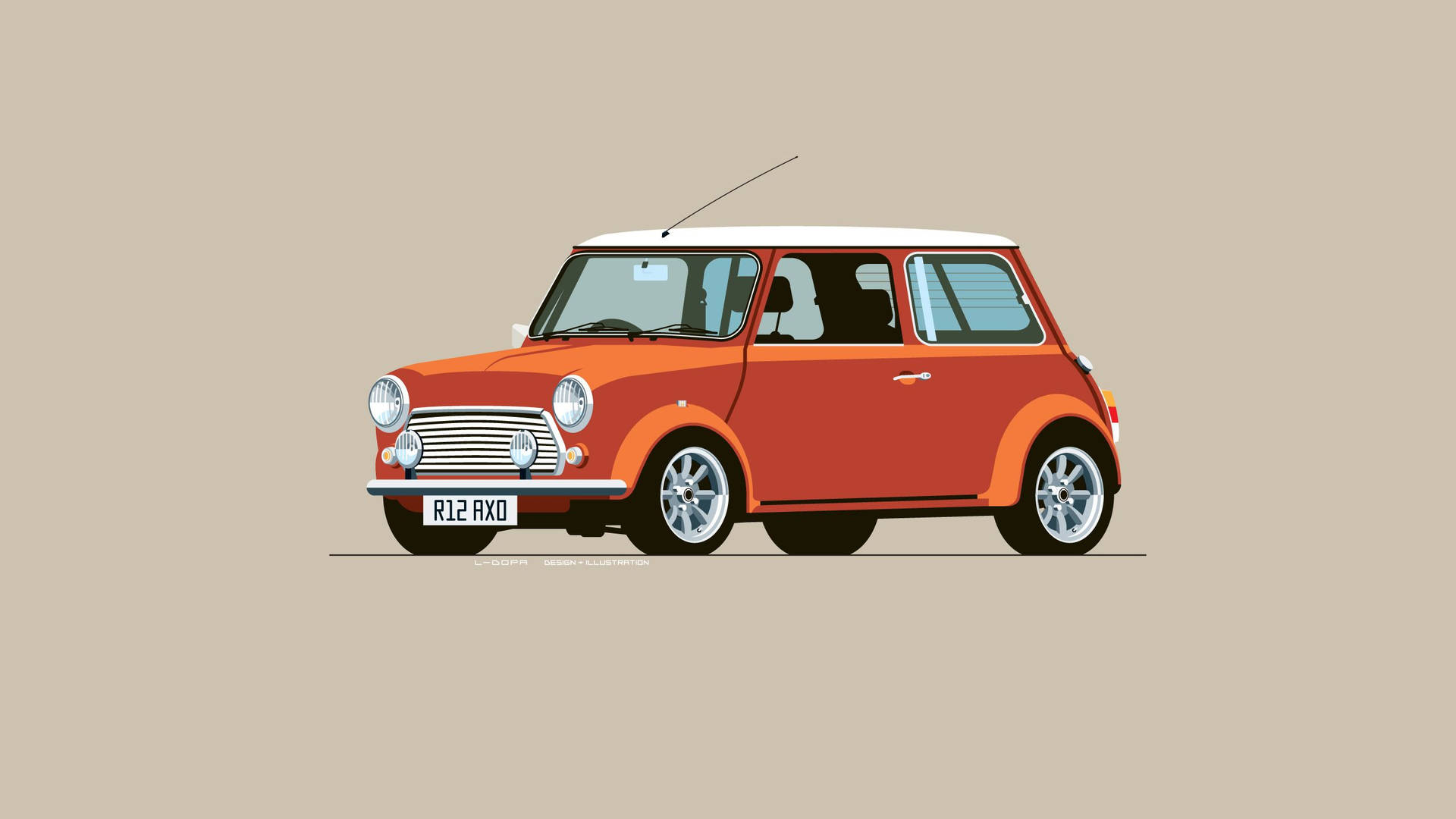 Arte Digitale Mini Cooper Sfondo