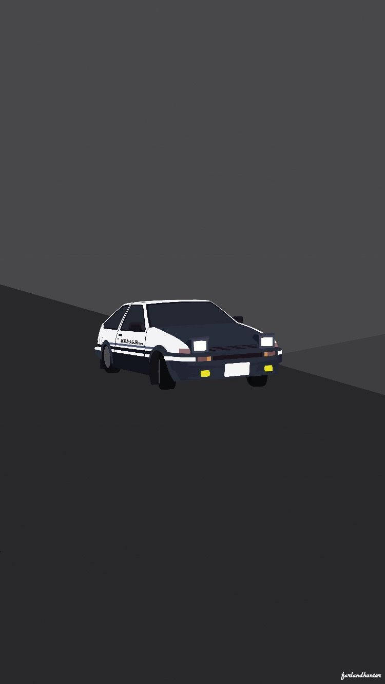 Minimalistisk Initial D Kunstverk Bakgrunnsbildet