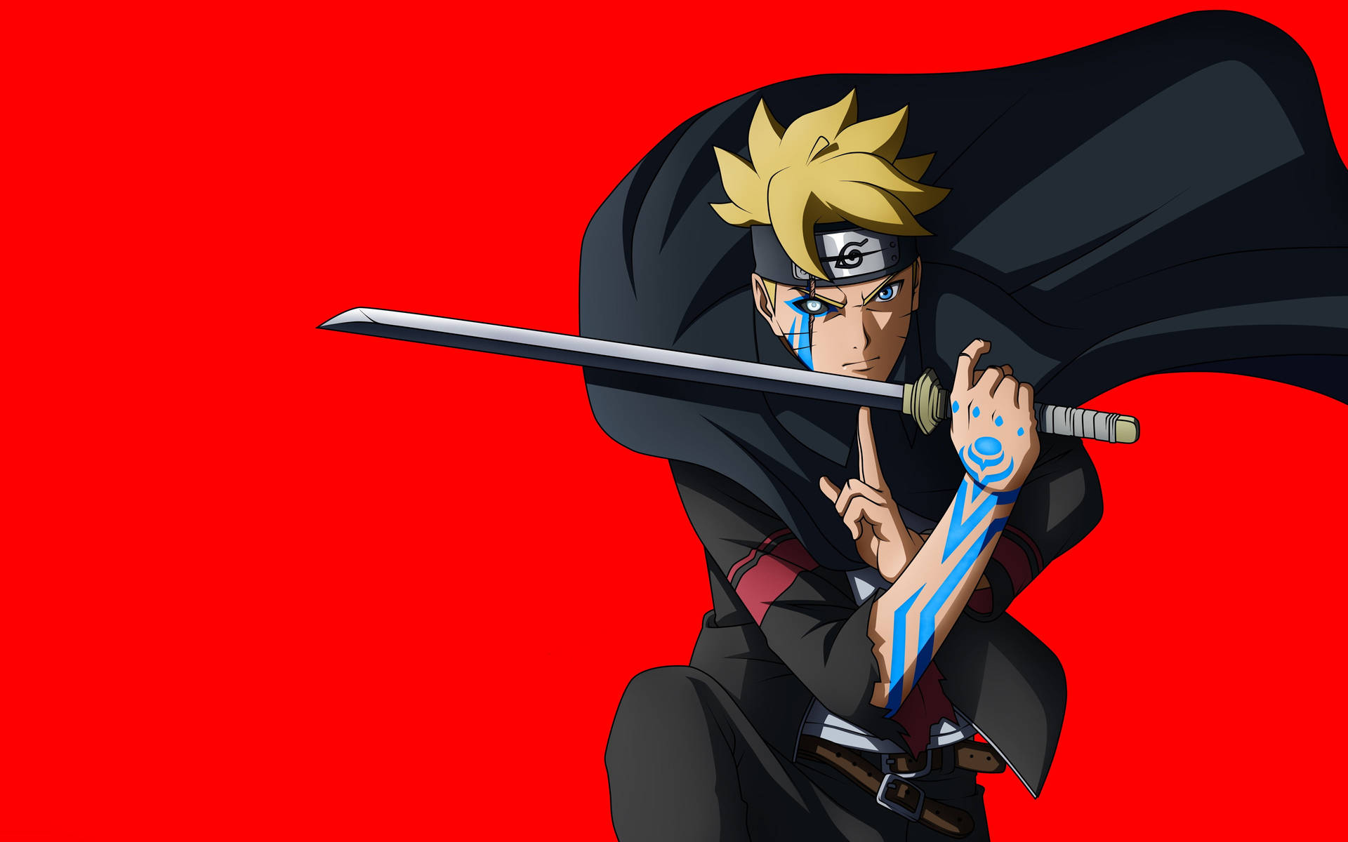 Moving Naruto Red Background Wallpaper