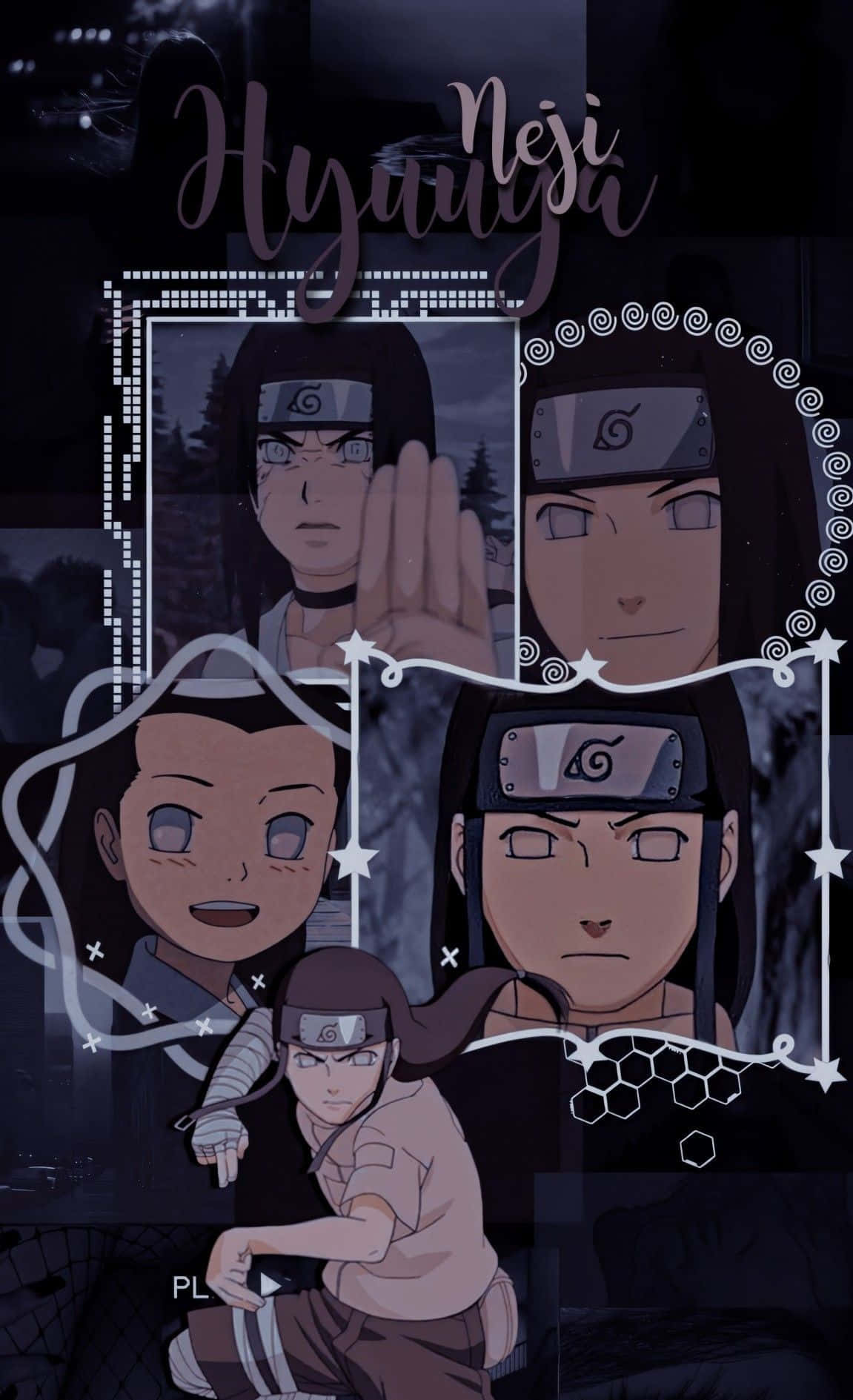 Neji Hyuga Collage Telefon Bakgrunnsbildet