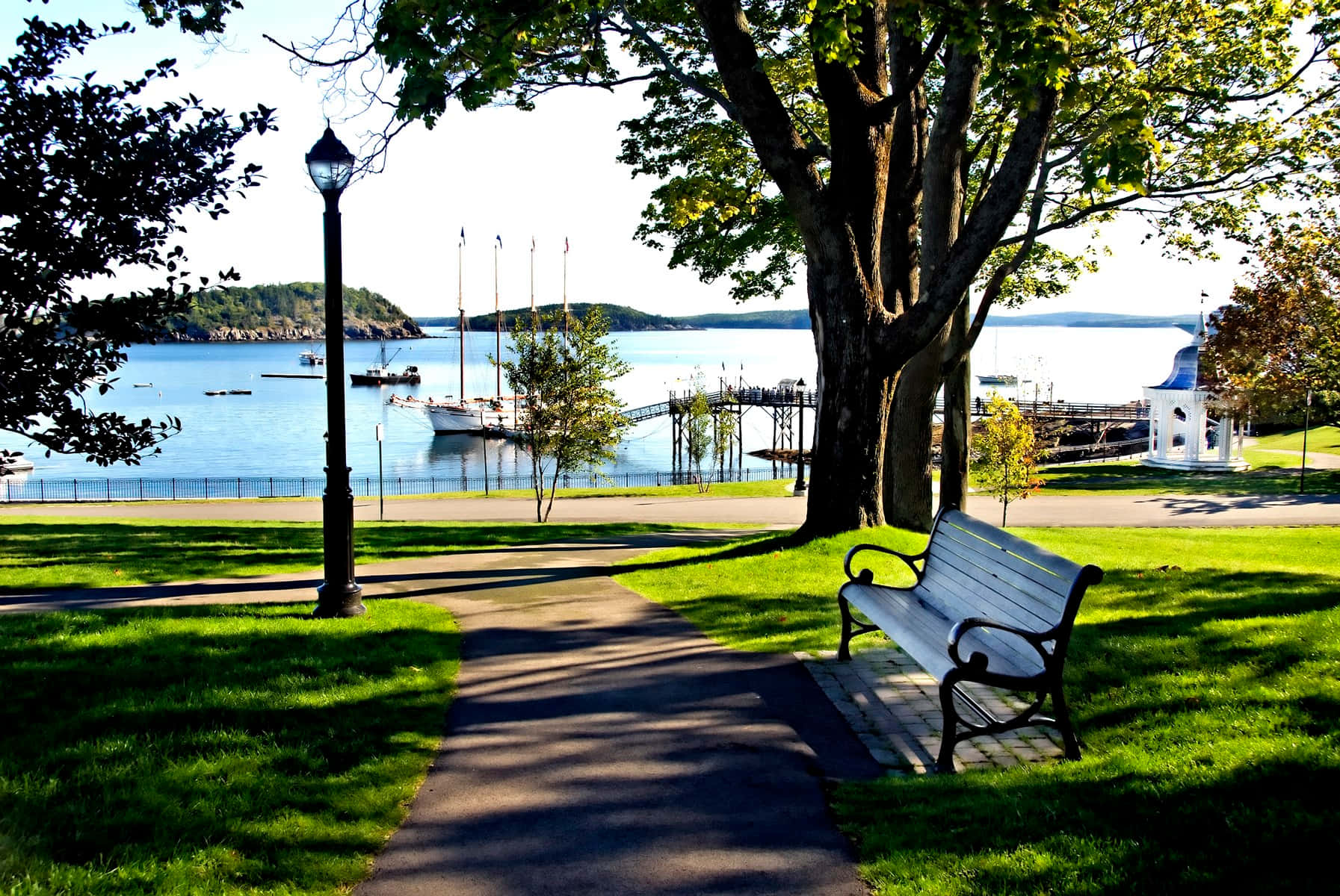 New England Sommer Park Hav Bakgrunnsbildet