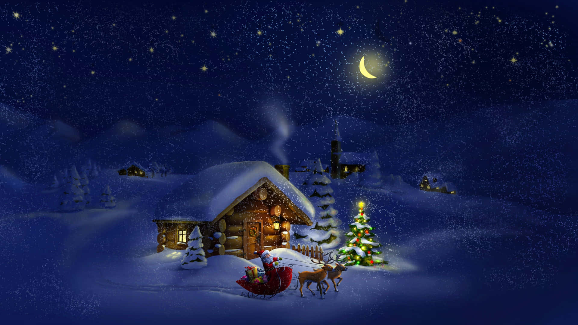 Bliden Avundsvärda Ägaren Av Vår Santa Claus Night Hd Desktop Tapet Och Ge Din Dator Eller Mobil Enhet En Julig Touch. Wallpaper