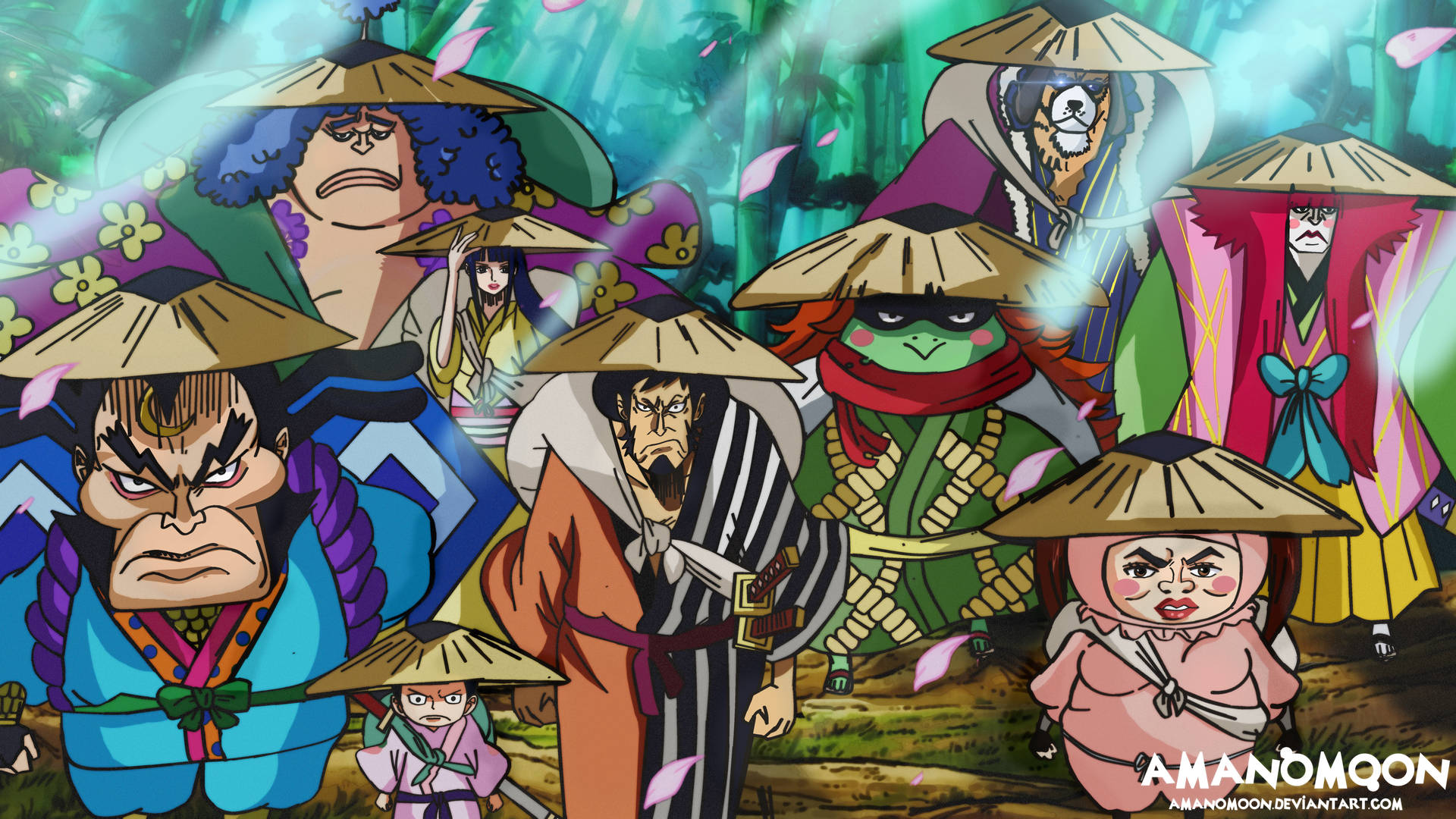 One Piece Wano 4K Nine Red Scabbards Wallpaper