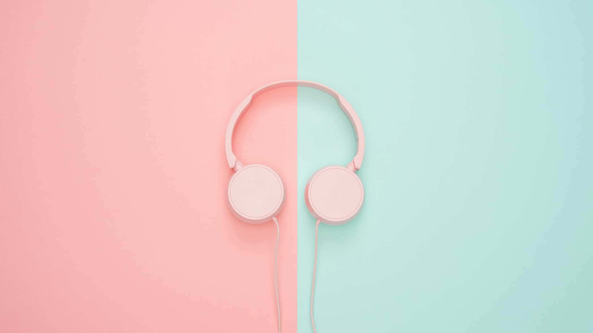 Pastel Headphones Divide Wallpaper