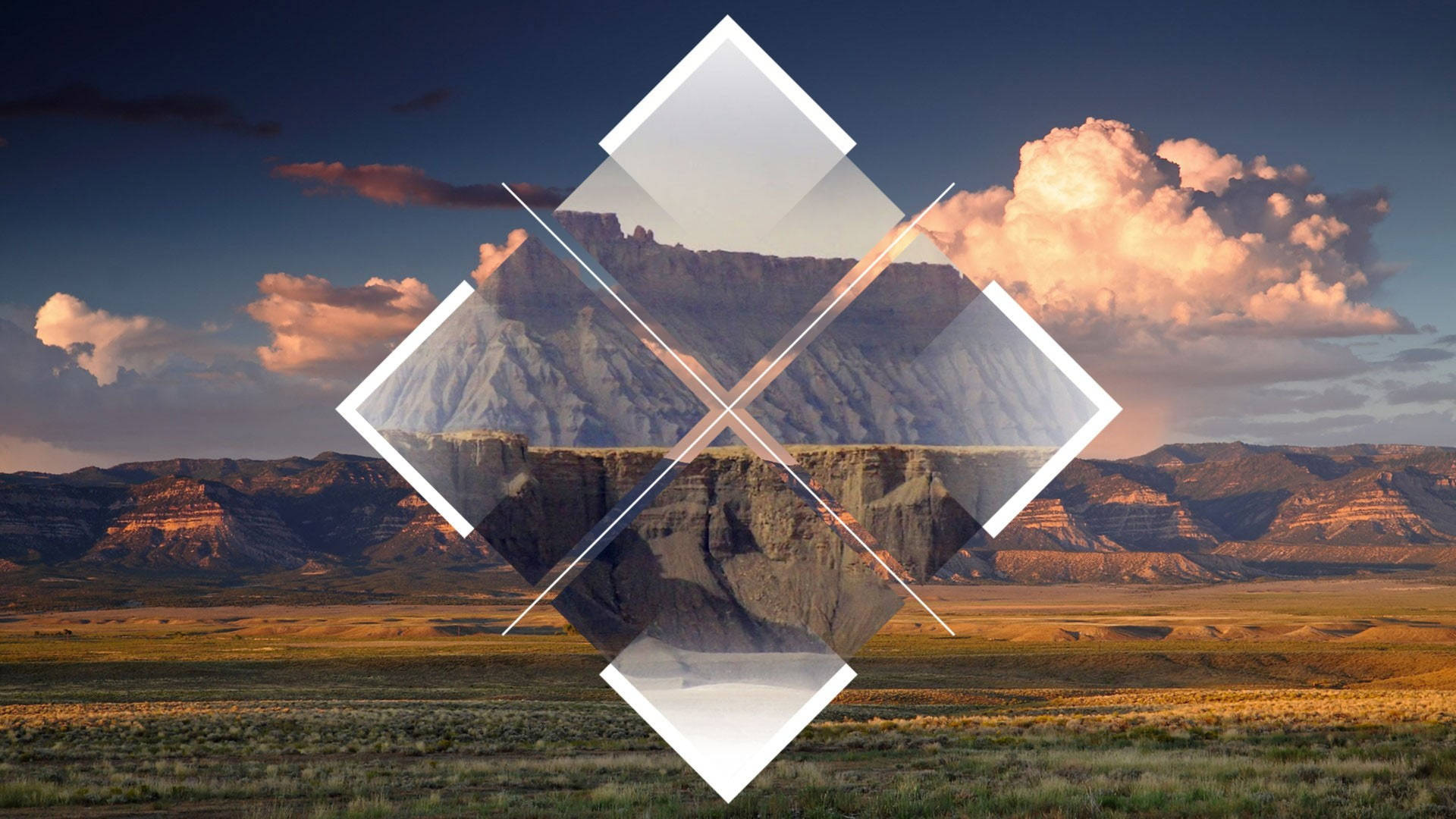 Polyscape Montagne Del Deserto Diamanti Sfondo