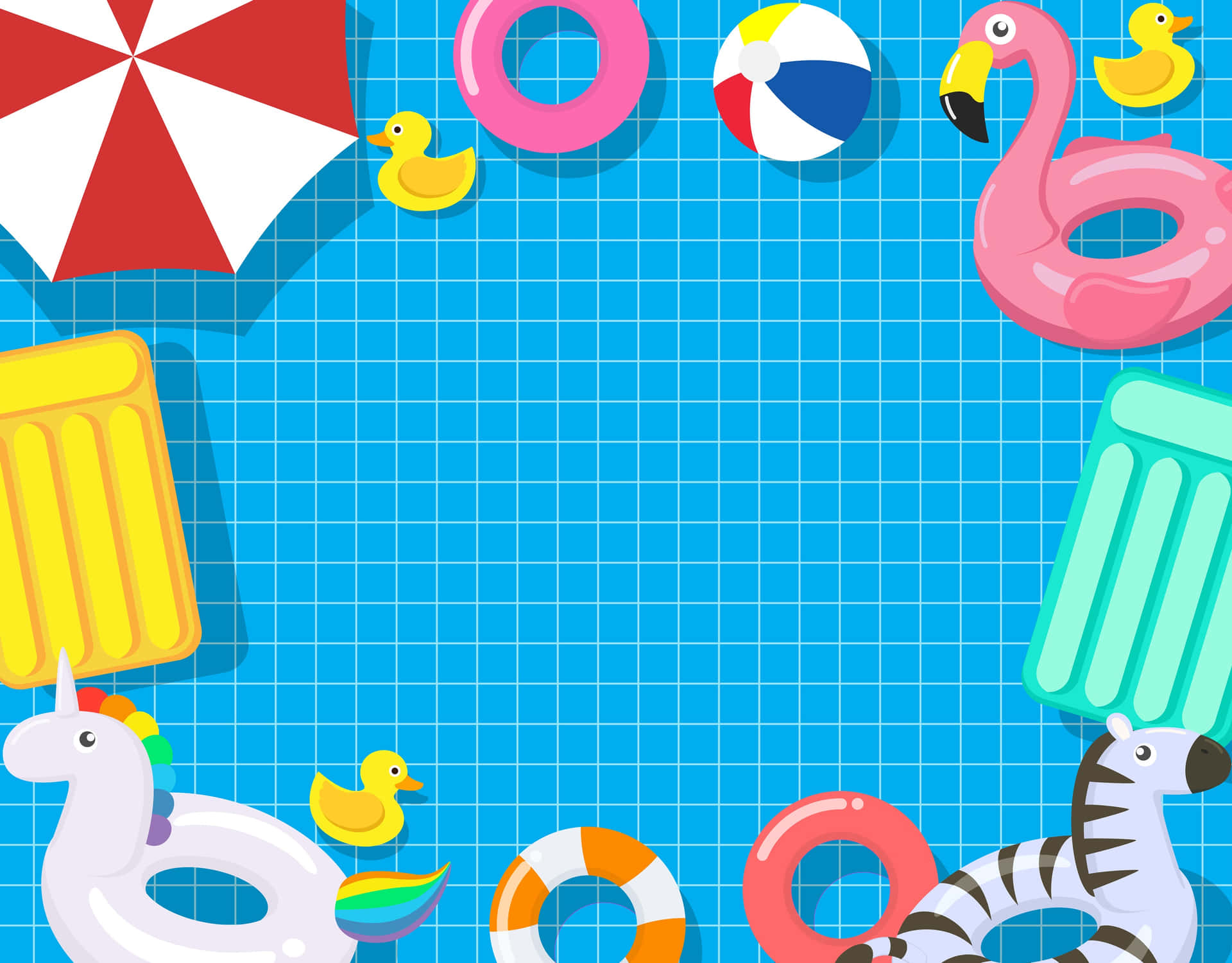 Floatie Border Pool Party Background