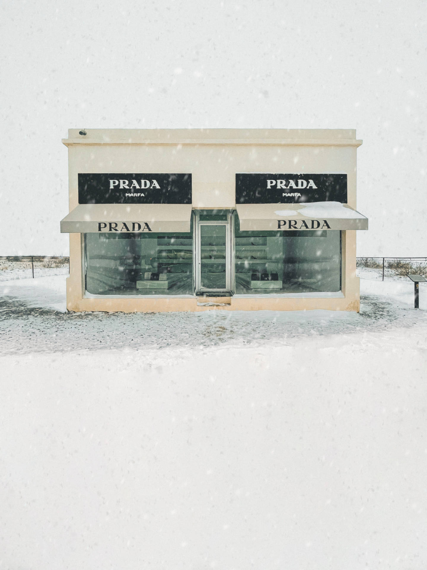 Prada Marfa In Winter Wallpaper