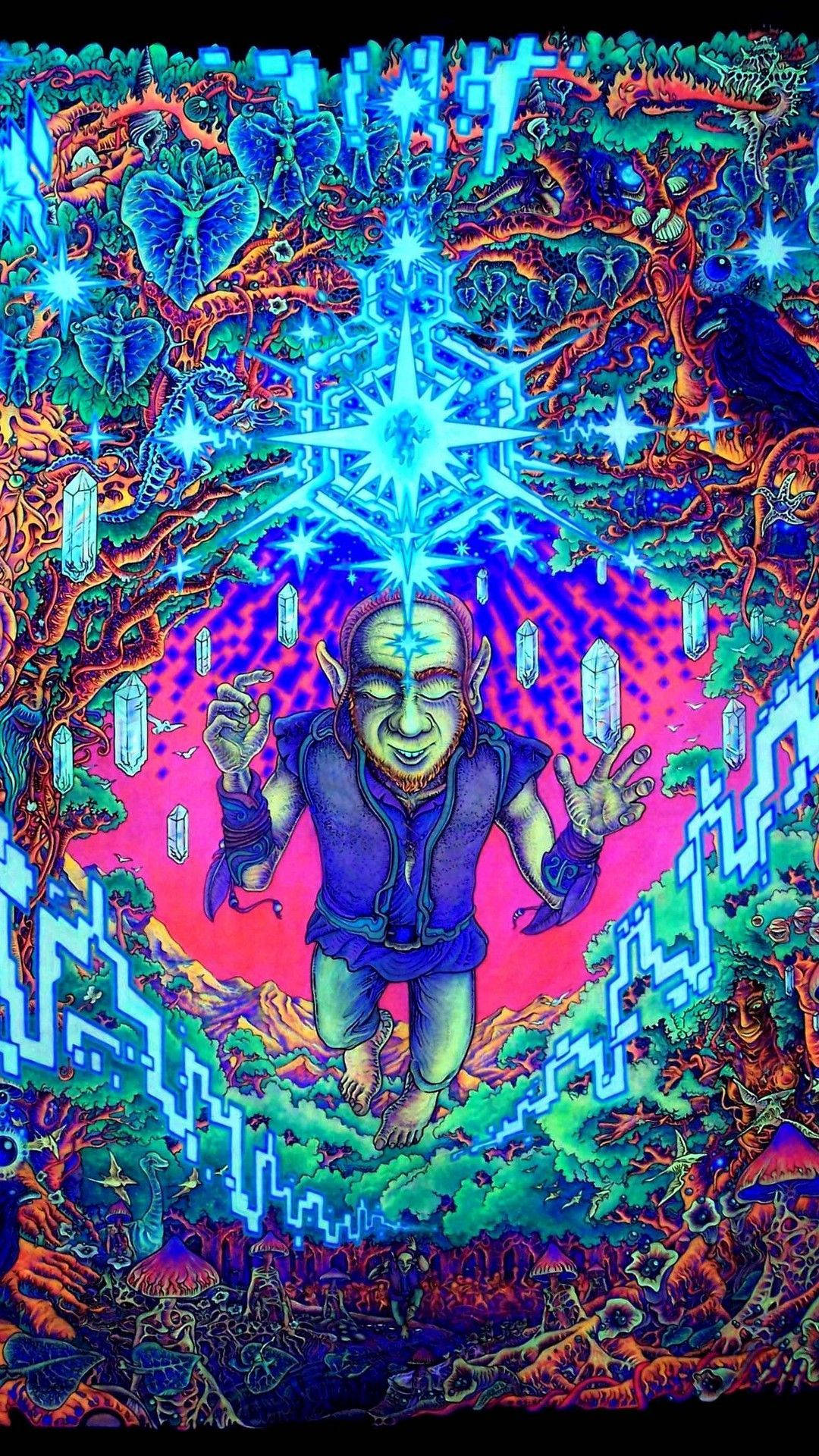 Psychedelic iPhone Big Elf Man Wallpaper