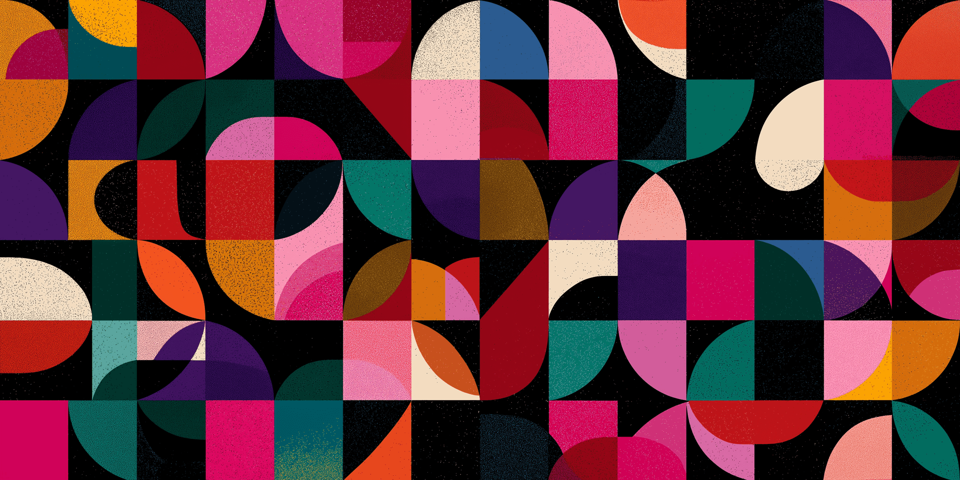 Retro Geometric Grid Wallpaper