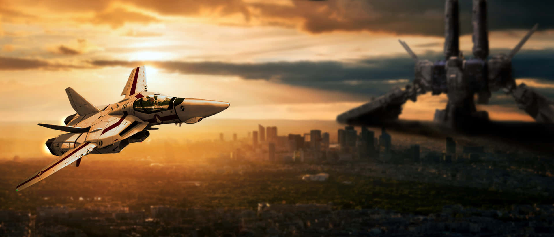 Defending the Earth from alien forces with giant robots in "Robotech"! Wallpaper