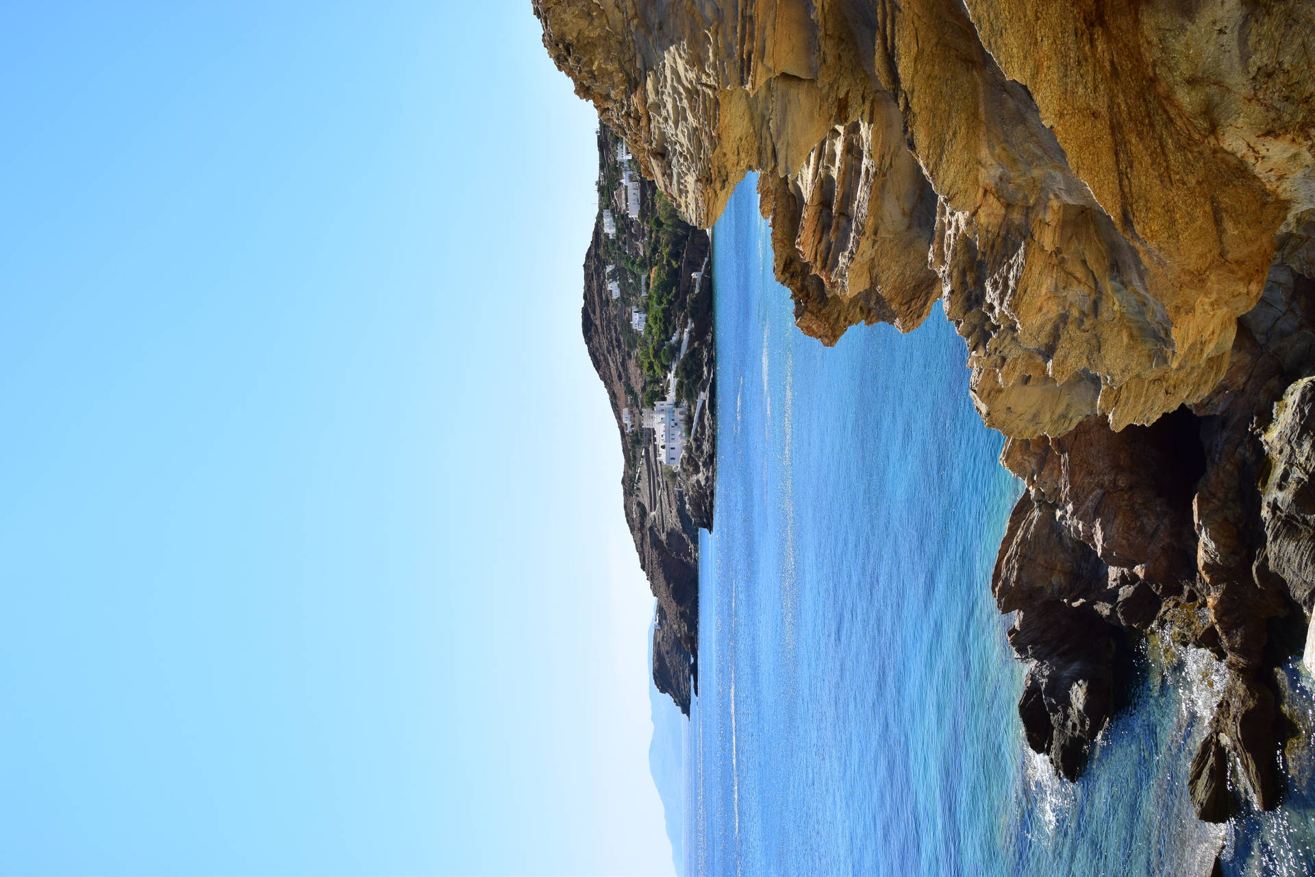 Rotsachtig Eiland Ios 13 Achtergrond