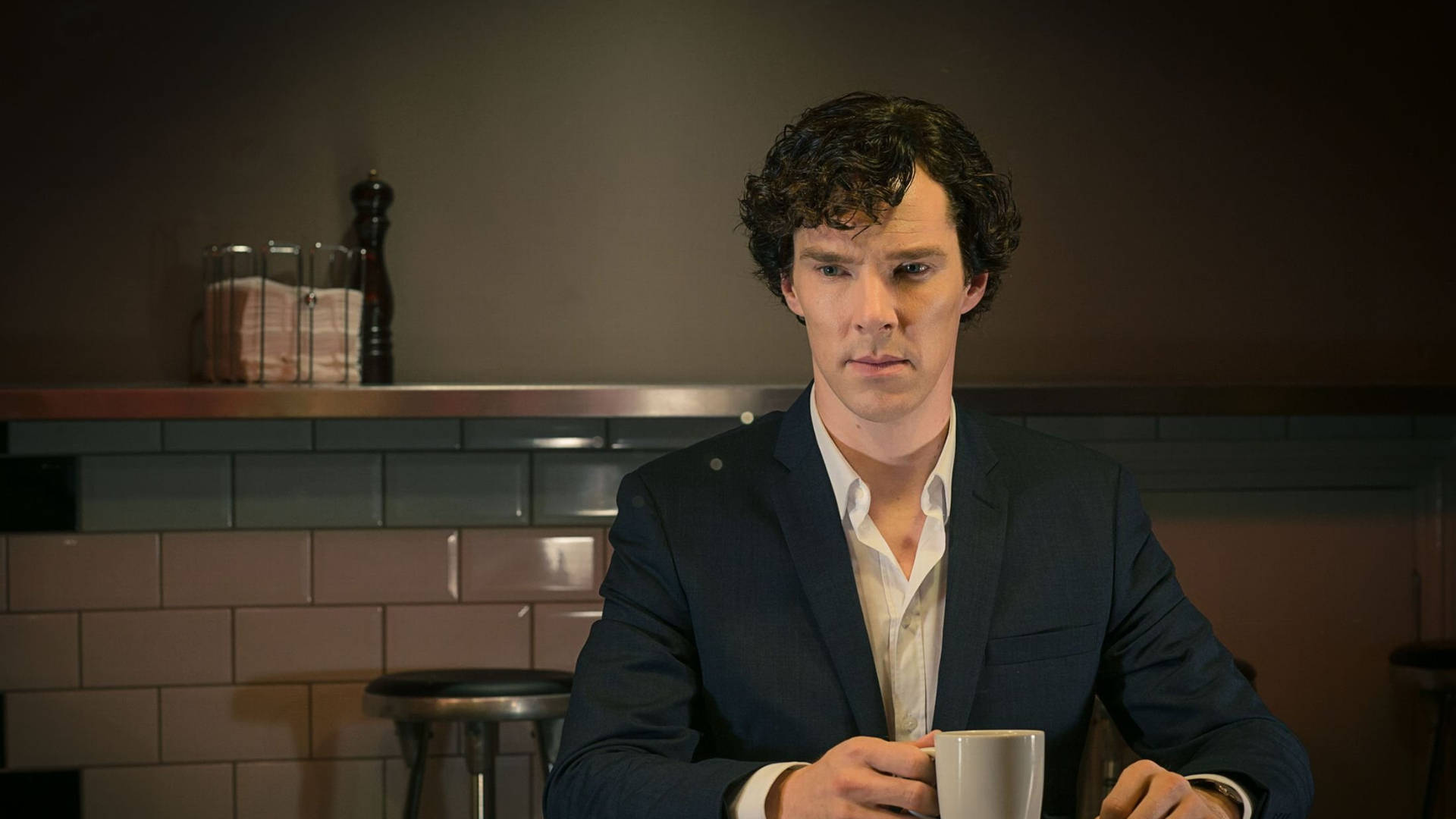 Sherlock Met Koffiekop Achtergrond