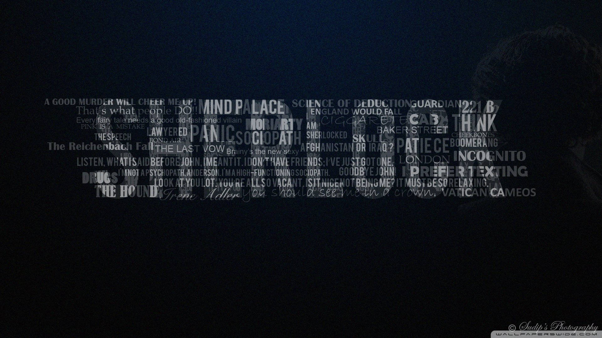 Sherlock Gedachten Woord Kunst Achtergrond