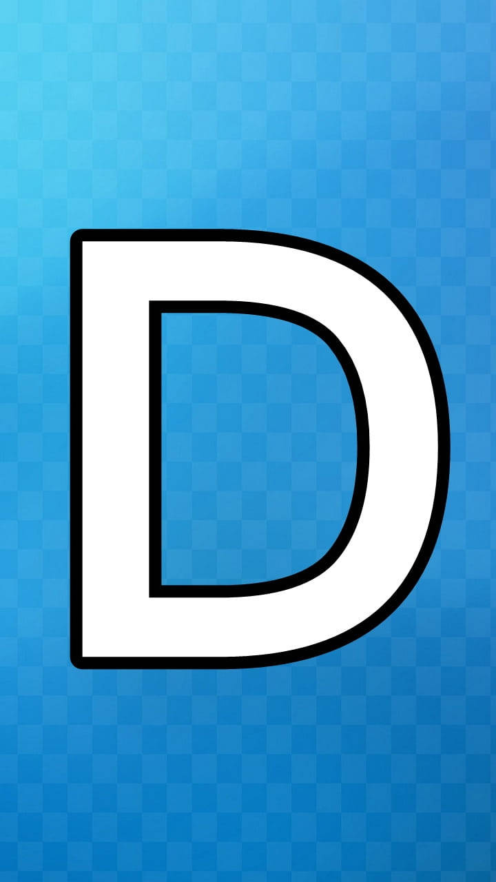 Bold Lit-Up Letter D in Blue and White Wallpaper