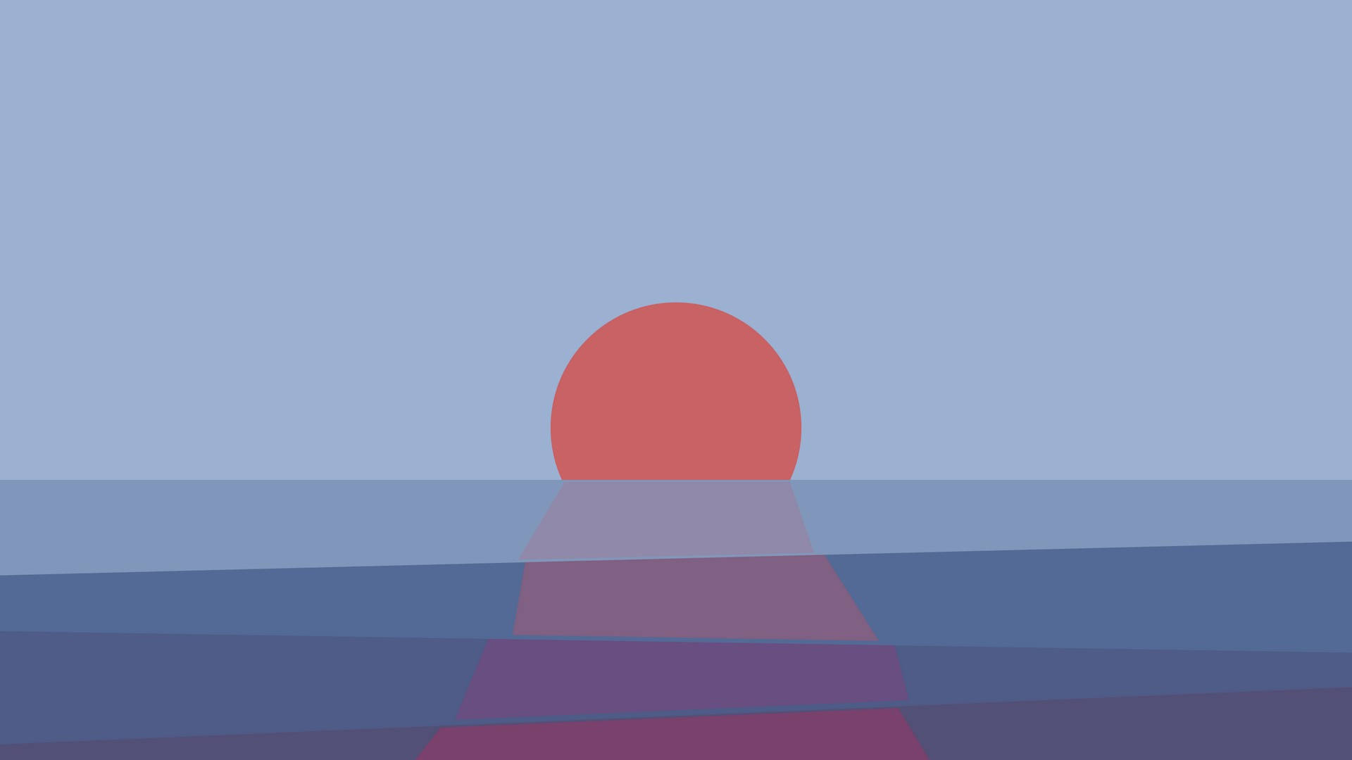 Simple Clean Red Sunset Wallpaper