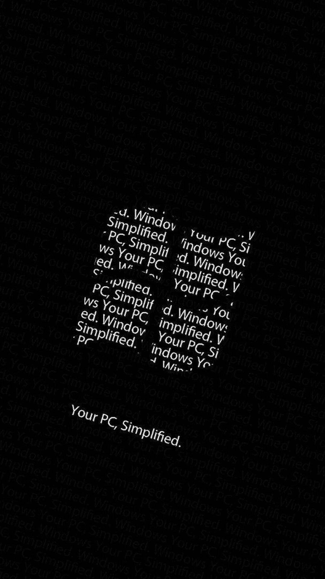 Solid Black 4K Windows Text Art Wallpaper
