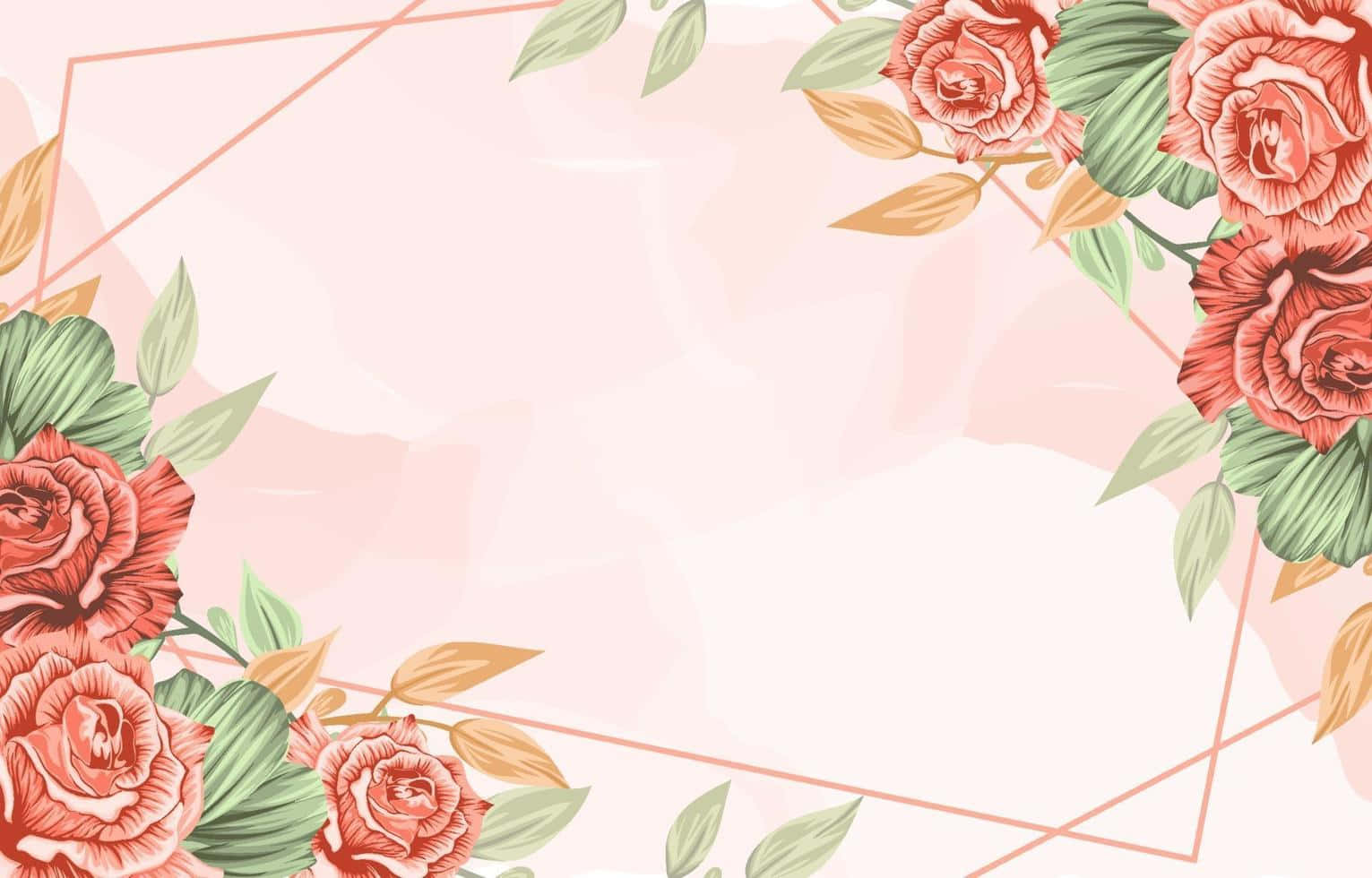 Rose Gold Frame Spring Flower Background