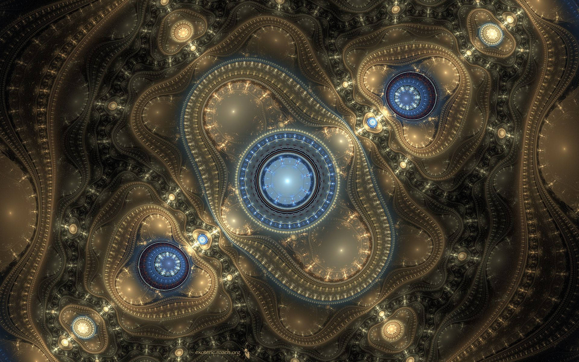 Image  A Futuristic Digital Fractal in a Steampunk Setting Wallpaper