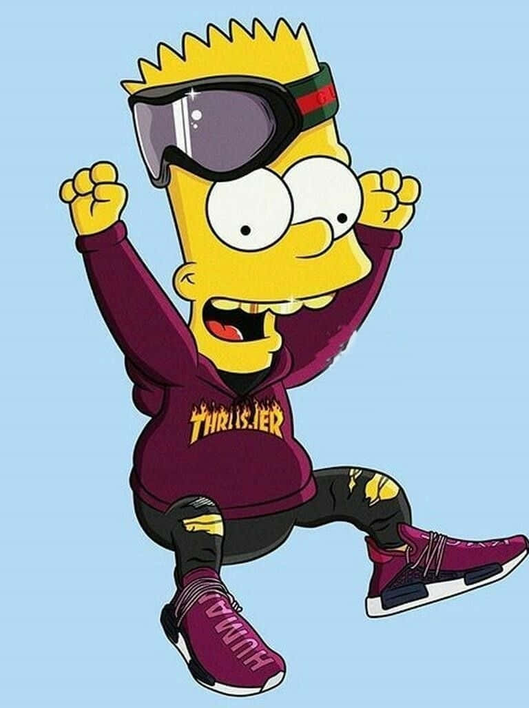 Bartsimpson Indossa Gli Occhiali Supreme. Sfondo