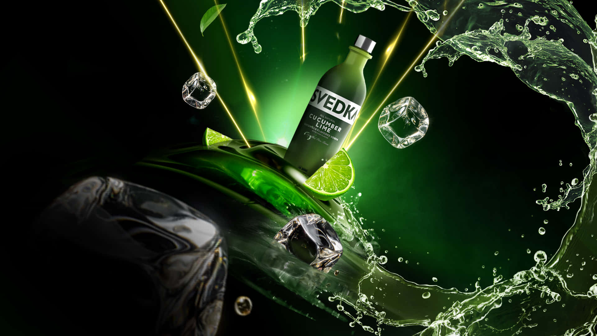 Caption: Svedka Cucumber Lime Vodka With a Splash Wallpaper