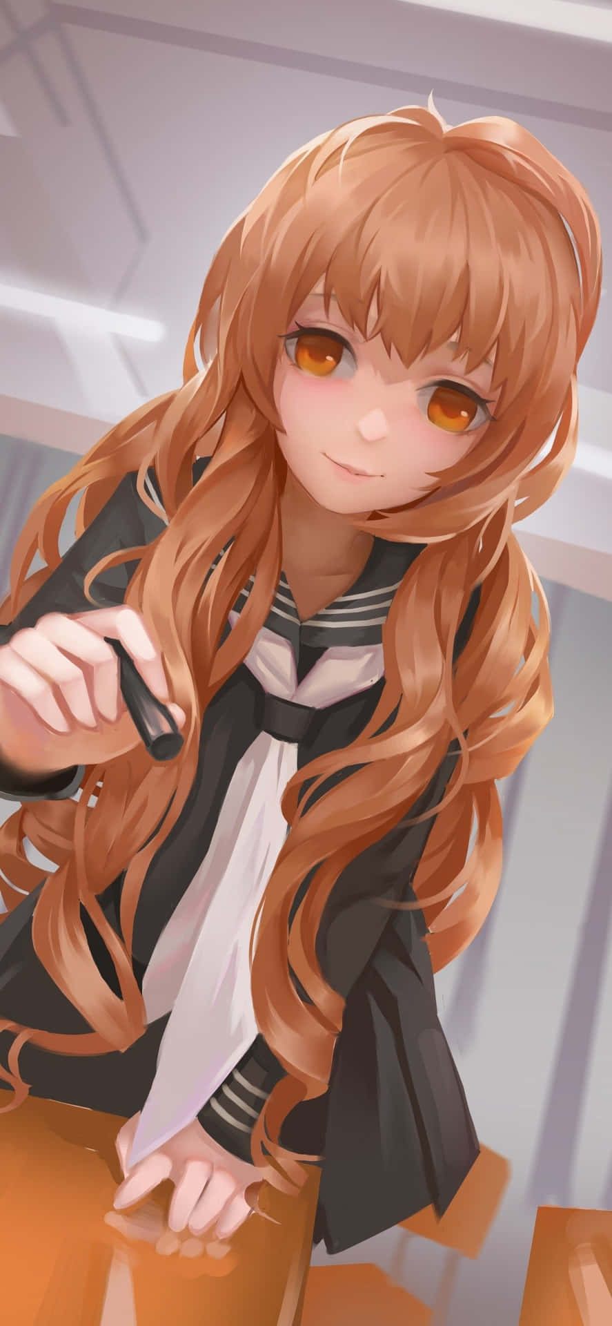 Søt Animejente Taiga Aisaka Bakgrunnsbildet