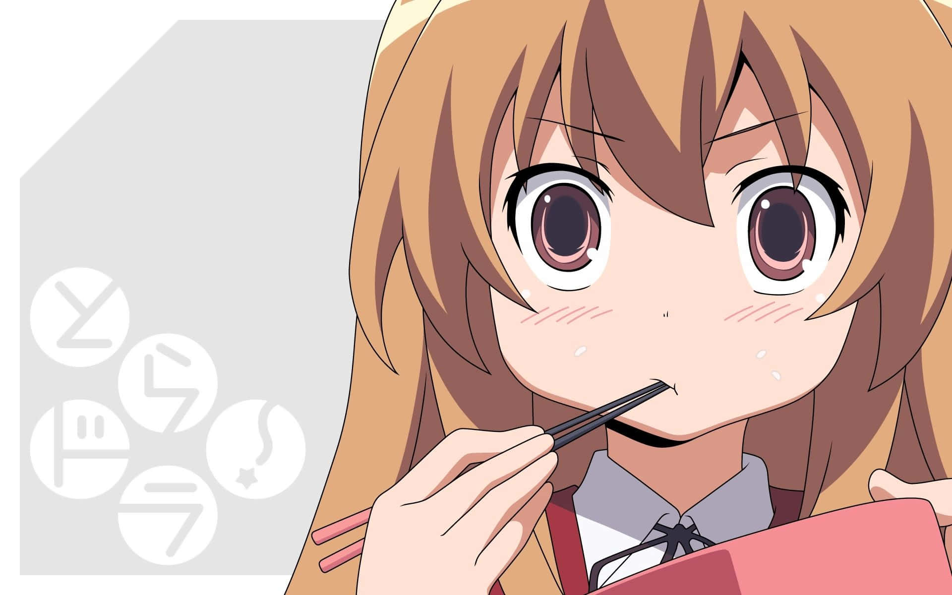 Spiser Animejente Taiga Aisaka Bakgrunnsbildet