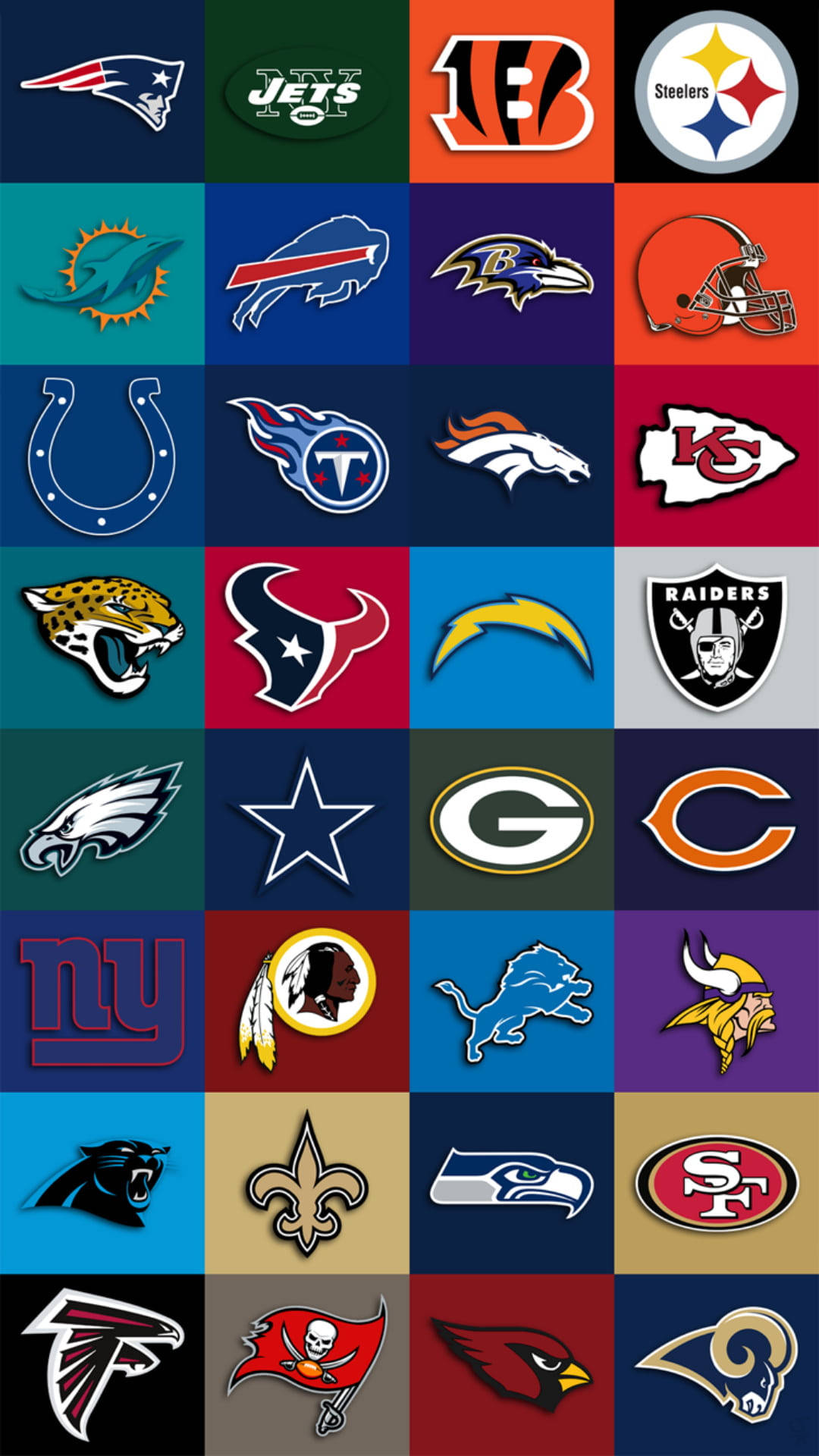Team Logos Collage NFL iPhone Wallpaper