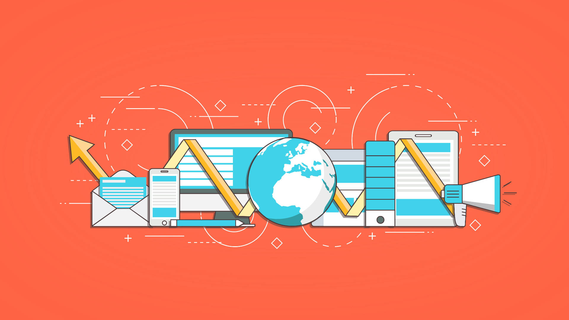 Trefärgadpresentationsaffisch Design. Wallpaper