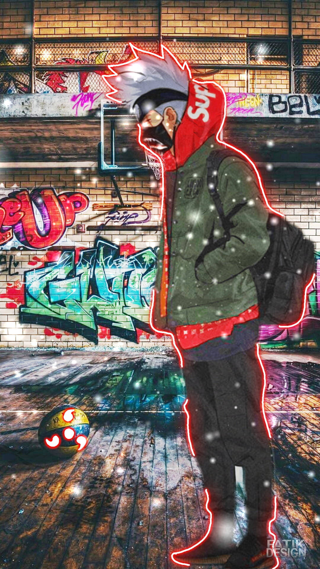 Skriv vægge vandalisme og Kakashi hatake supreme. Wallpaper