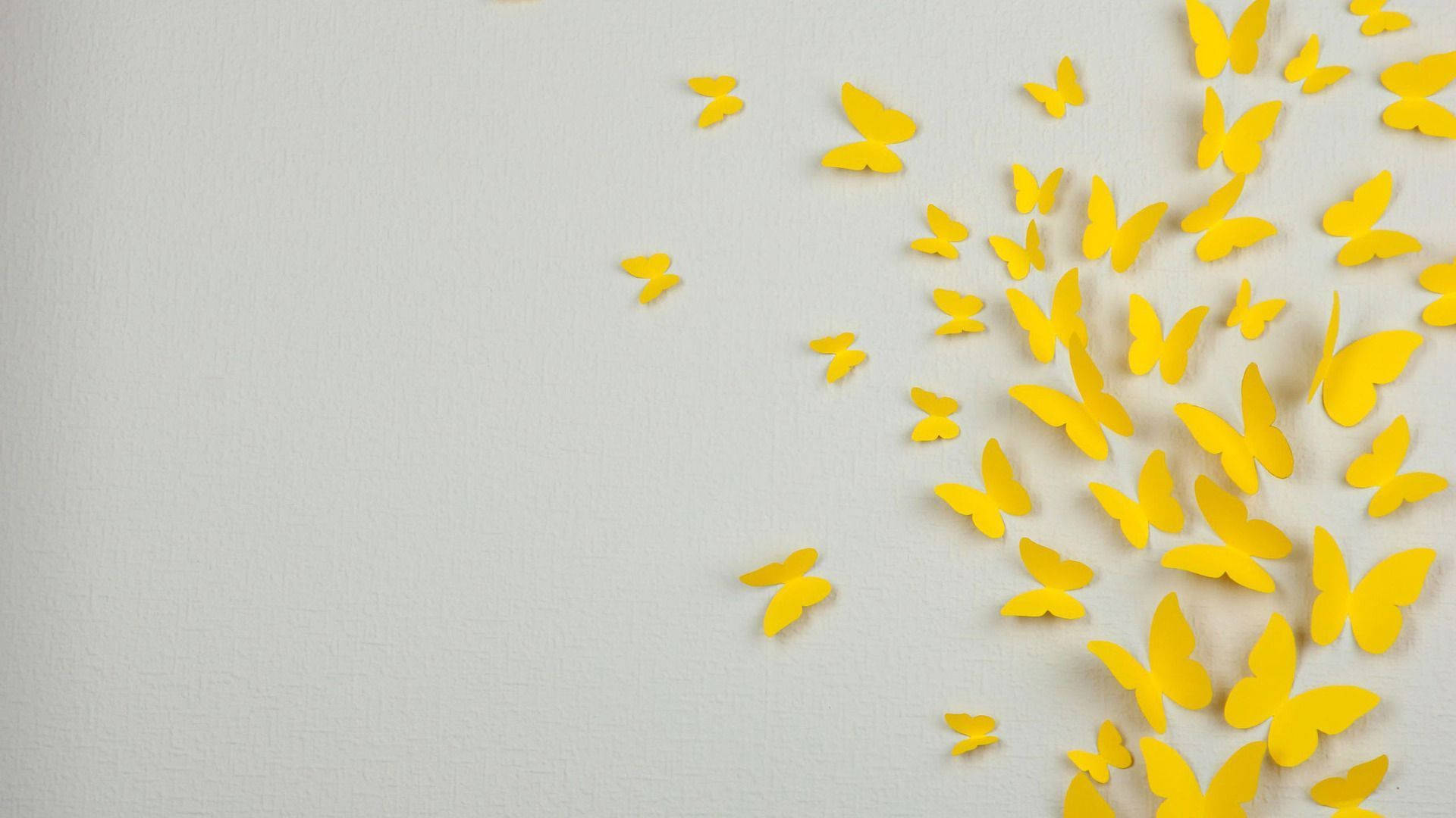 Yellow Aesthetic Butterflies Computer Wallpaper