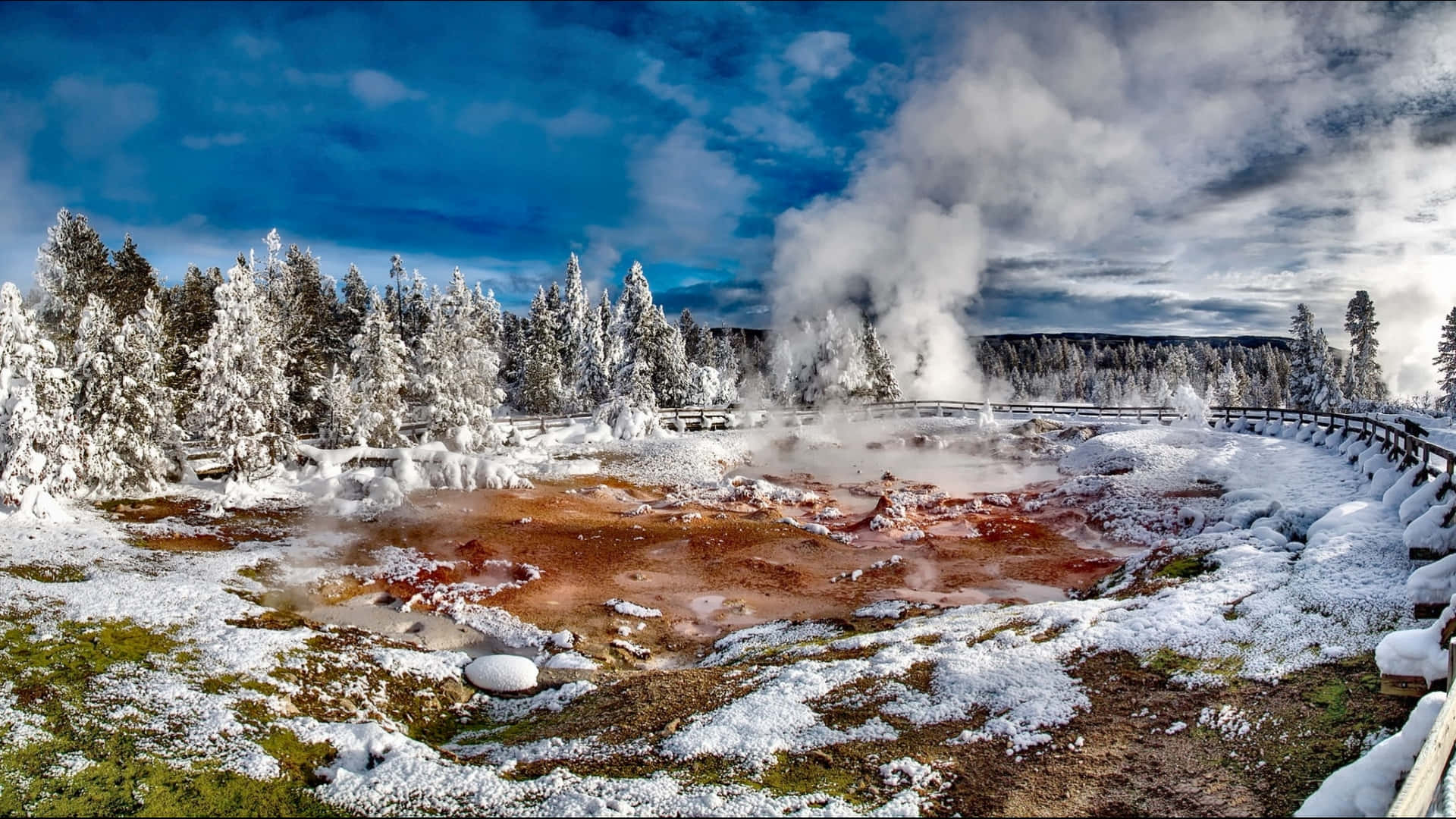Yellowstone Fountain Paint Pot Background