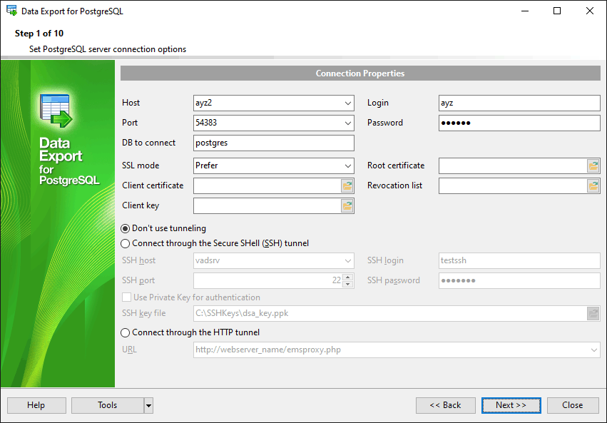 EMS Data Export for PostgreSQL