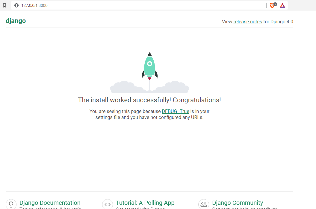Django installed successfully
