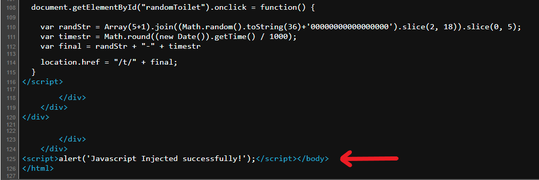 Code injected in page source