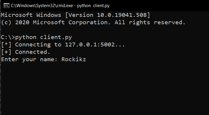 First client connected